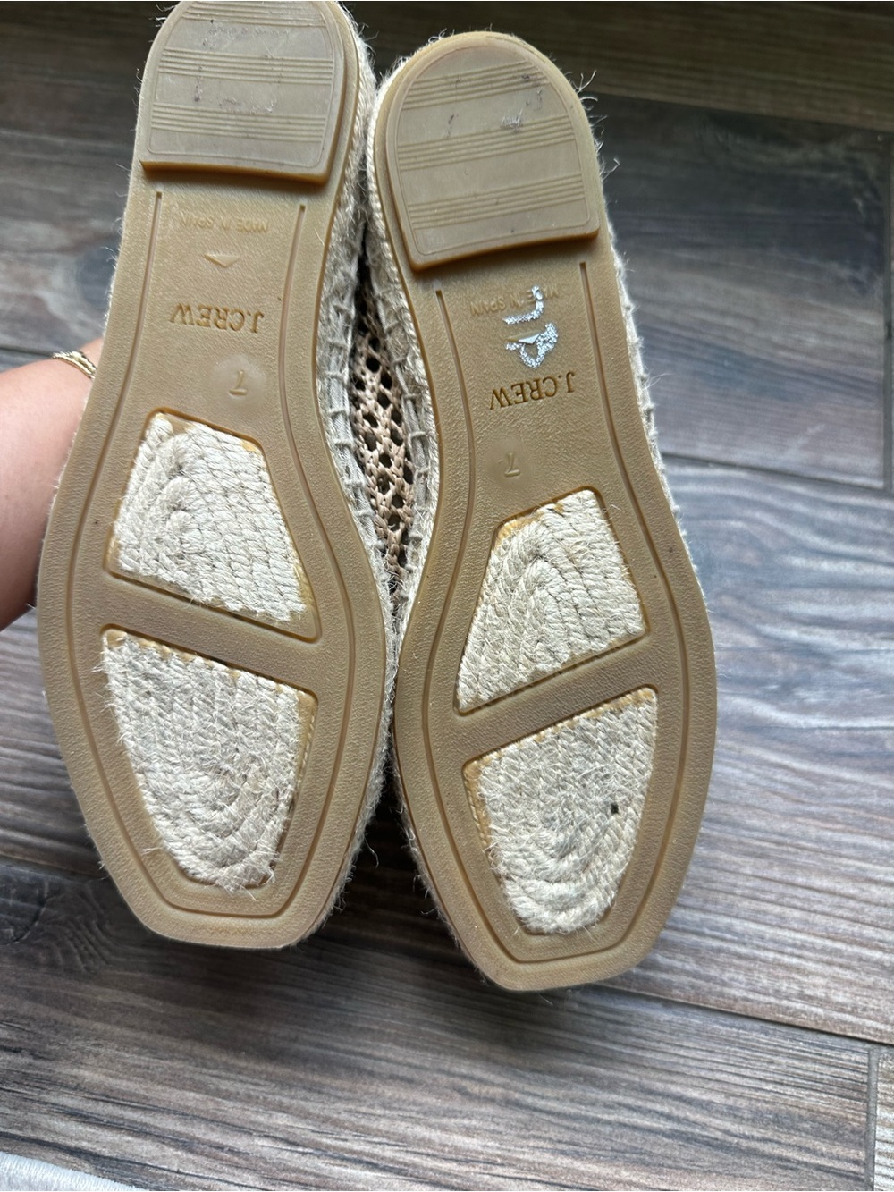 Made-in-Spain woven Mary Jane espadrille flats in faux raffia Brown Tan Fall - Picture 7 of 10
